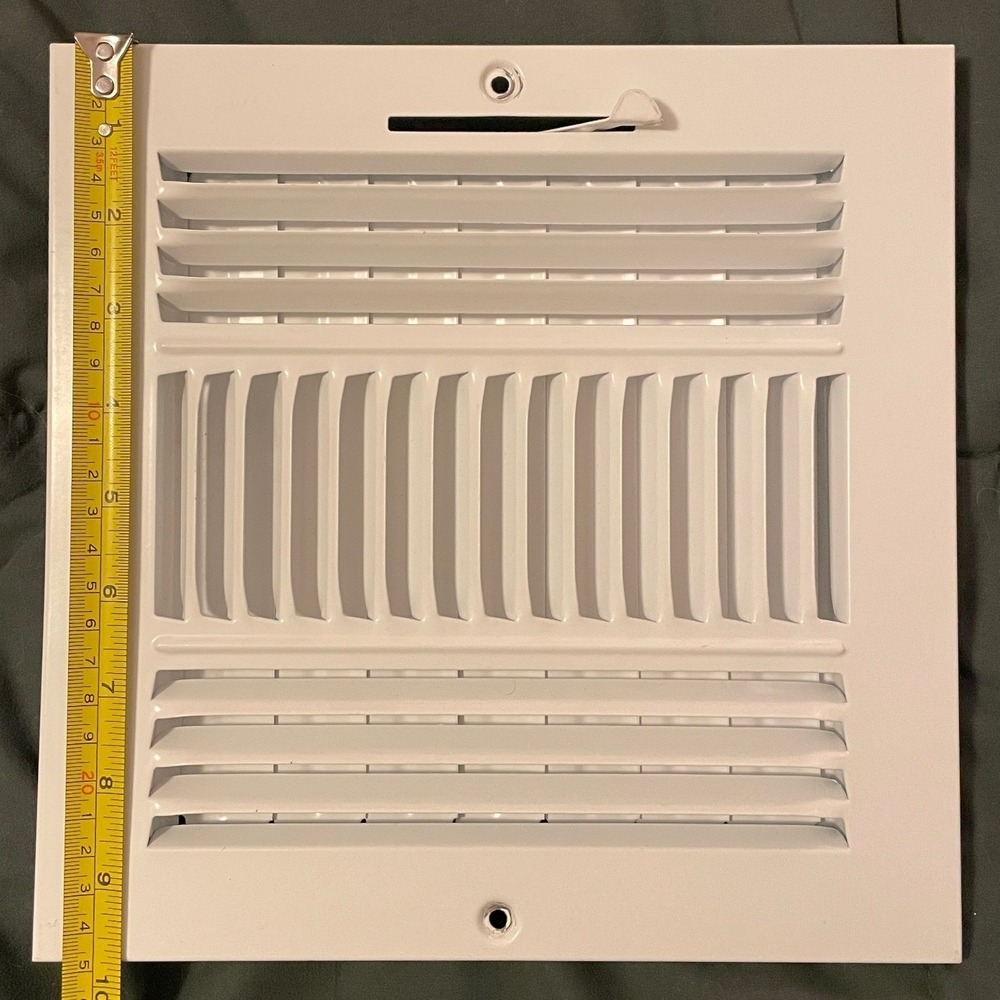 8x8 in White HVAC Wall Vent Diffuser Grill Cover Air Conditioner Louvered 3Way - Picture 2 of 4